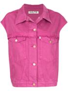 Aalto Sleeveless Denim Jacket - Pink & Purple