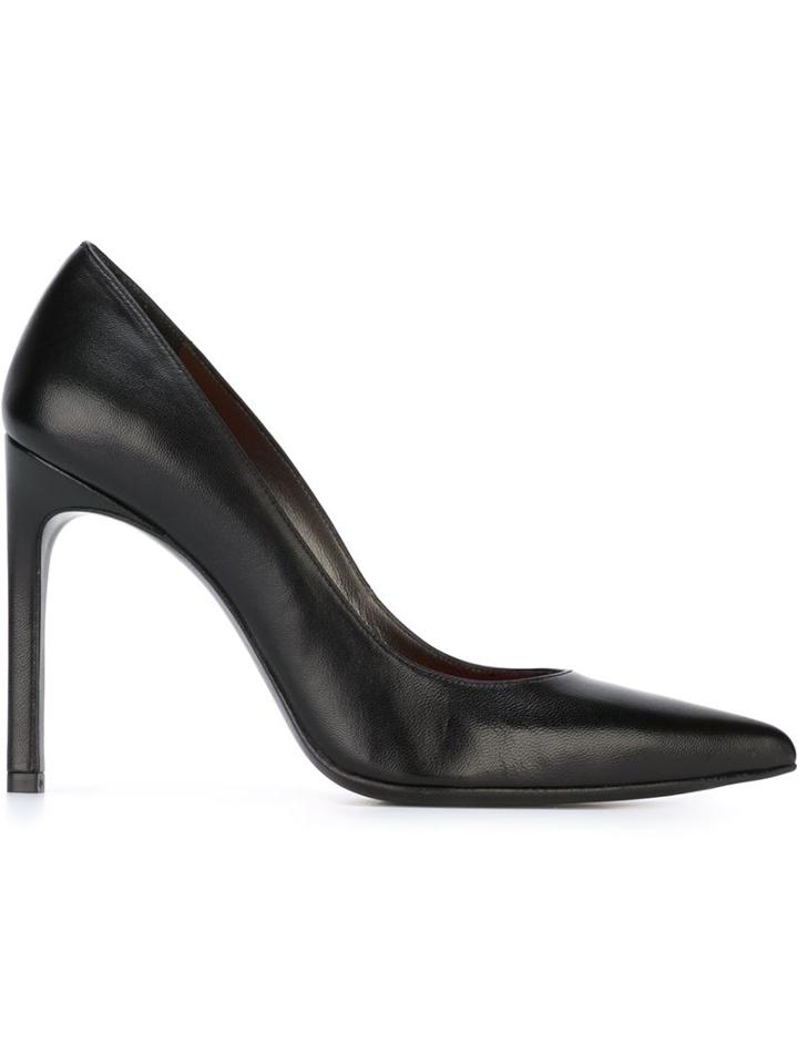 Stuart Weitzman Pointed Toe Pumps, Women's, Size: 36.5, Black, Leather