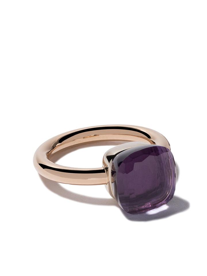 Pomellato 18kt Rose & White Gold Nudo Amethyst Ring - Violet