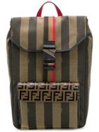 Fendi Stripe Logo Backpack - Green