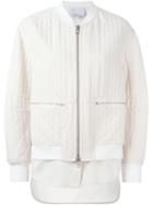 3.1 Phillip Lim Quilted Bomber Jacket, Women's, Size: 2, Nude/neutrals, Cotton/polyester/viscose/spandex/elastane