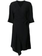 Theory Wrap-around Midi Dress - Black