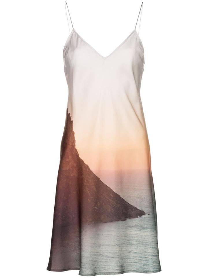 Esteban Cortazar Sunset Print Slip Dress - Multicoloured