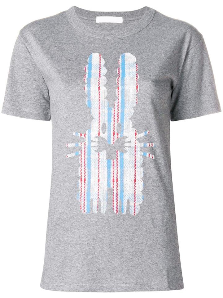 Peter Jensen Checked Rabbit T-shirt - Grey