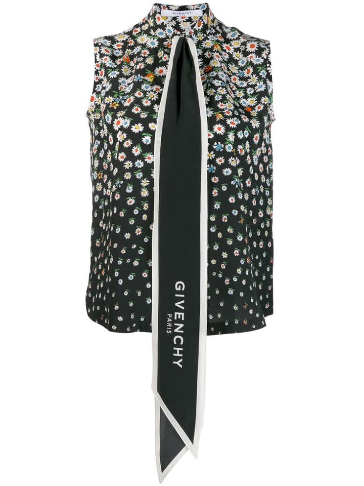 Givenchy Floral Oversized Tie Shirt - Black