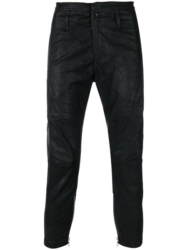 Julius Cropped Biker Jeans - Black