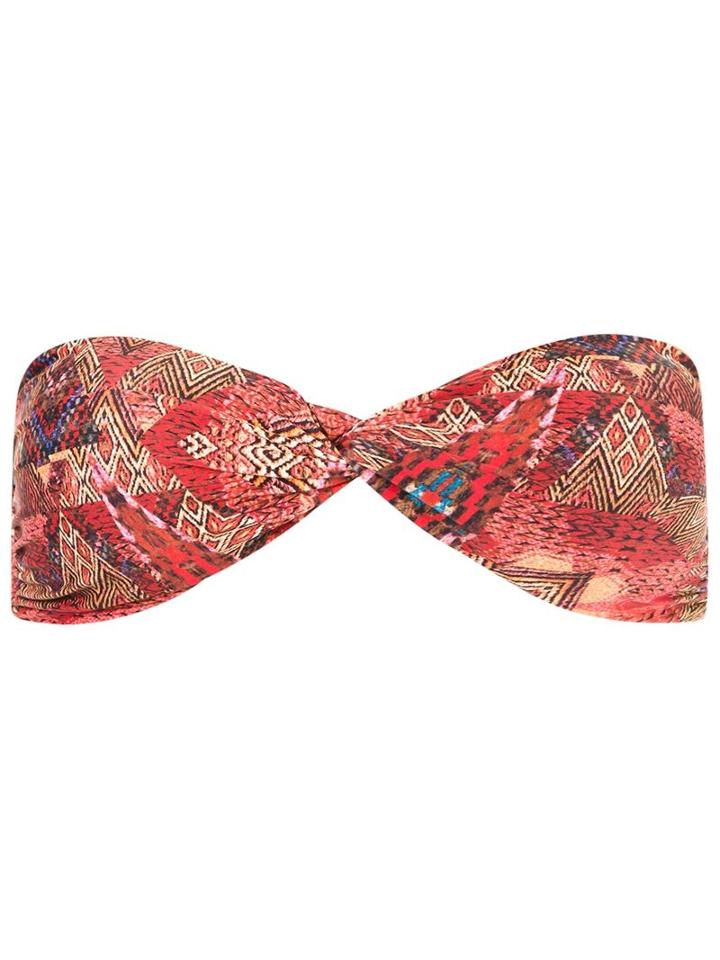 Lygia & Nanny Abstract Print Bandeau Bikini Top, Women's, Size: Pp, Red, Polyamide/spandex/elastane