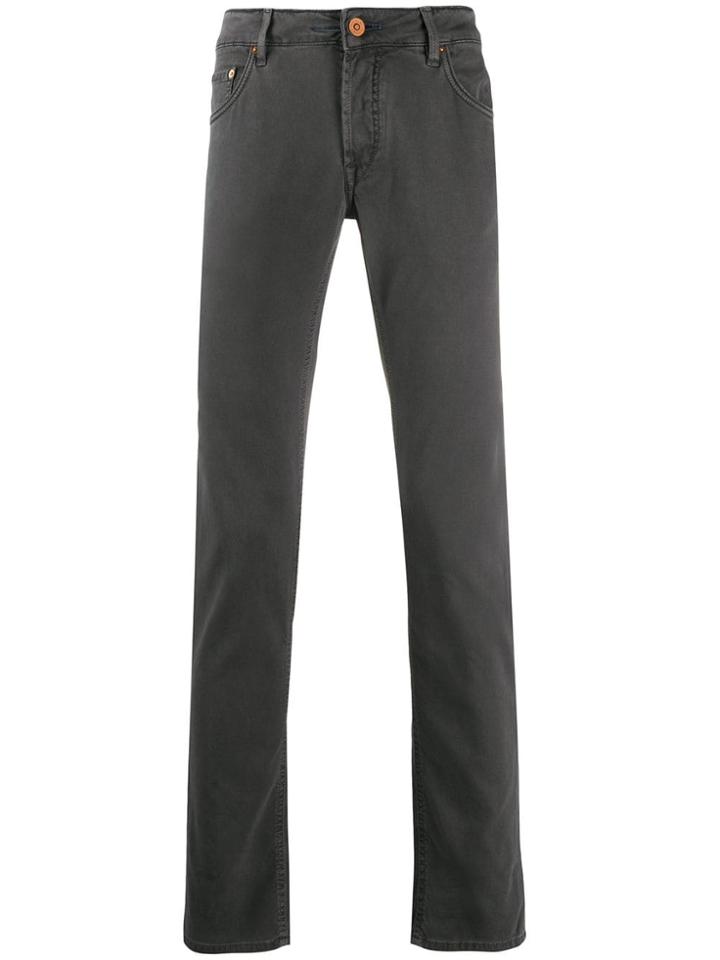 Hand Picked Slim Fit Trousers - Grey