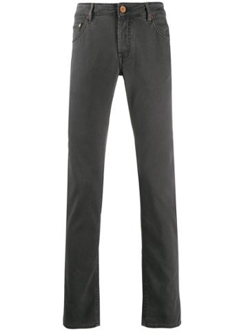 Hand Picked Slim Fit Trousers - Grey