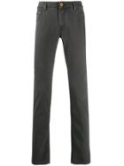 Hand Picked Slim Fit Trousers - Grey