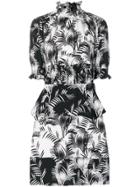 Sonia Rykiel Palm Print Crepe Smock Dress - Black