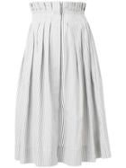 Thom Browne Gathered Waist Dirndl Skirt With French Fly In Seersucker
