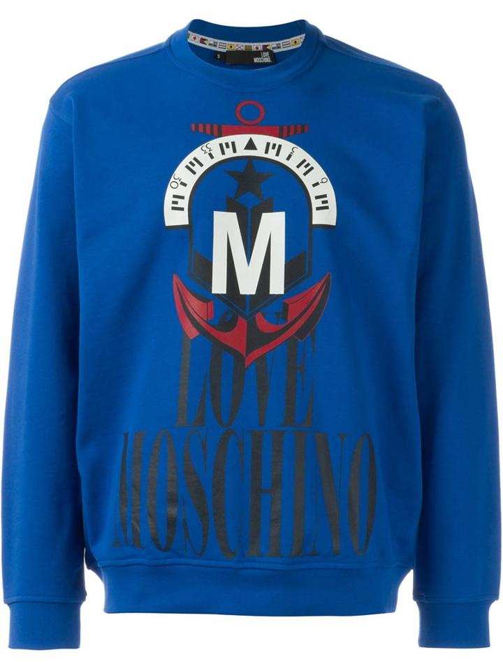 Love Moschino Printed Crew Neck Sweatshirt
