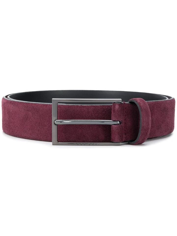 Boss Hugo Boss Embossed Logo Buckle Belt - Red