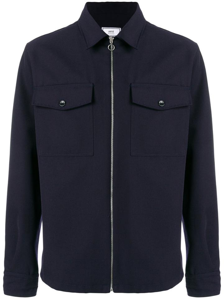 Ami Alexandre Mattiussi Zipped Over-shirt - Blue
