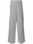 Ports 1961 Flared Striped Trousers - Black