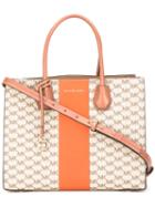 Michael Michael Kors Logo Pattern Tote, Women's, Brown, Pvc