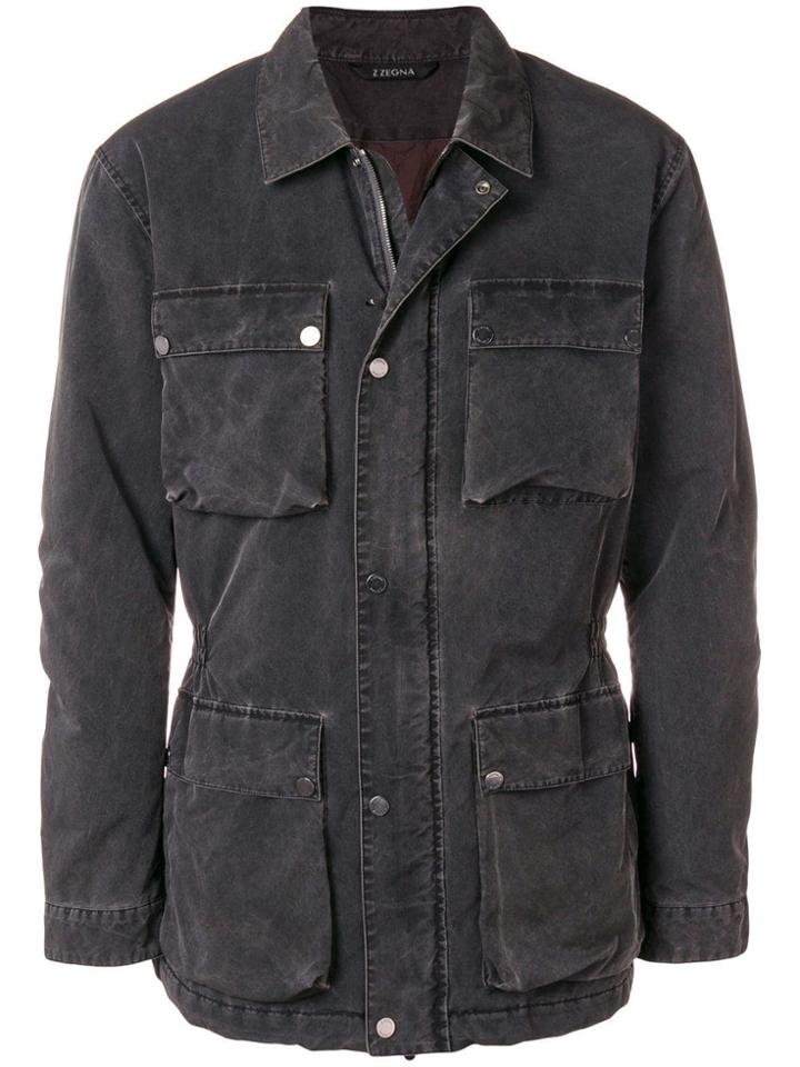 Z Zegna Cargo Denim Jacket - Black