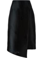 Erika Cavallini Paneled Skirt, Women's, Size: 42, Black, Silk/polyester