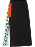 Stella Mccartney Asymmetric Floral Skirt, Women's, Size: 40, Black, Viscose/spandex/elastane