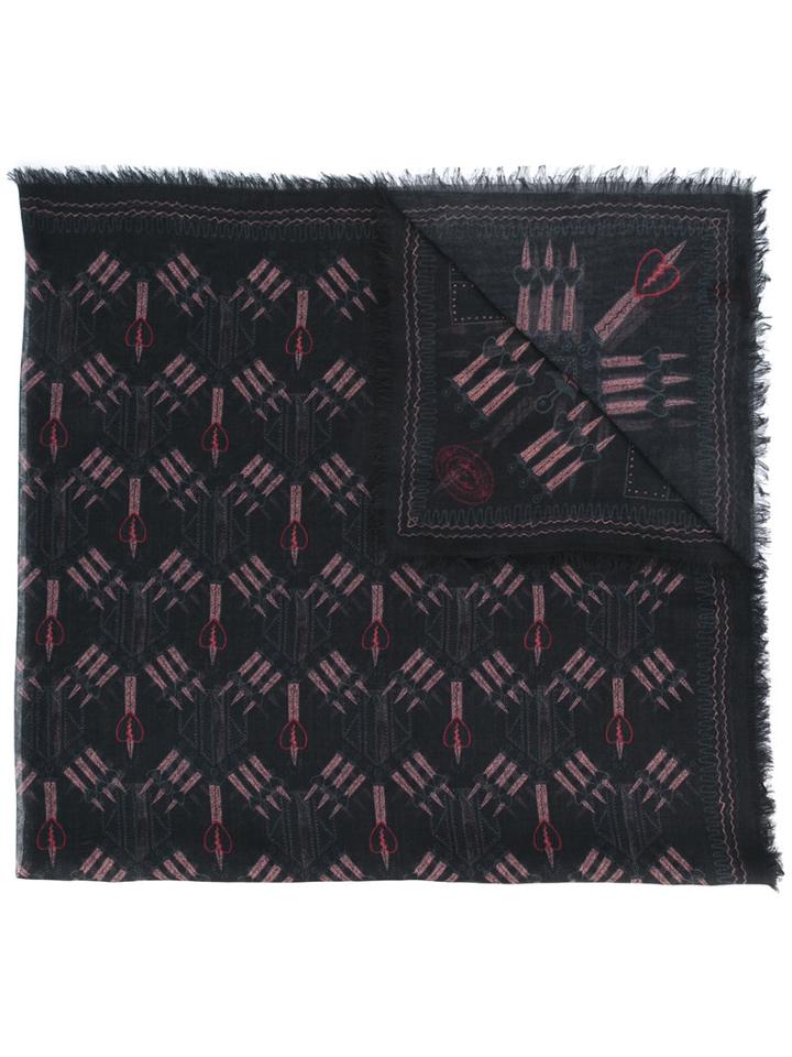Valentino Love Blade Scarf, Women's, Black, Cashmere/modal