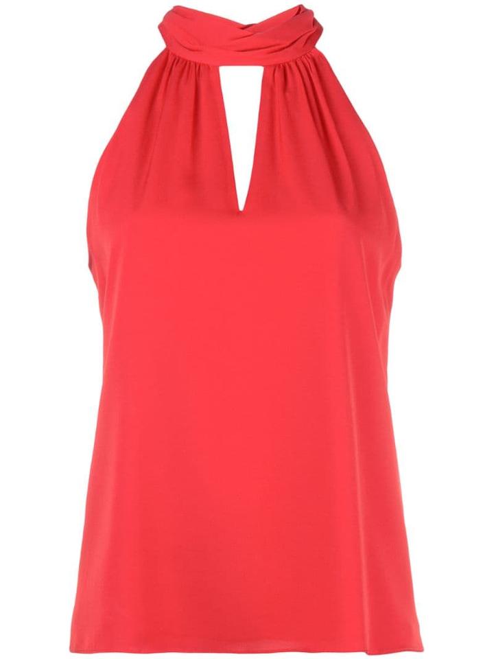 Milly Key-hole Neck Blouse - Red