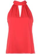 Milly Key-hole Neck Blouse - Red