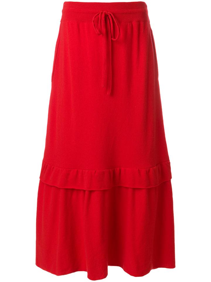 Laneus Double Hemmed Skirt - Red