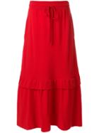 Laneus Double Hemmed Skirt - Red