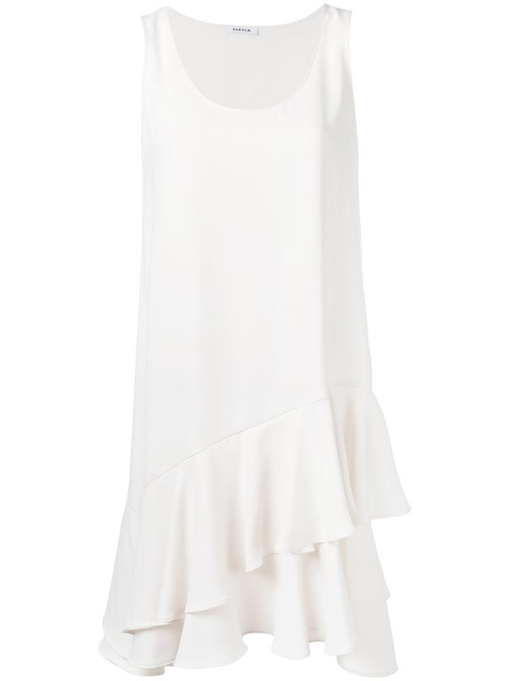 P.a.r.o.s.h. - Sleeveless Ruffle Hem Dress - Women - Polyester - Xxl, Women's, White, Polyester