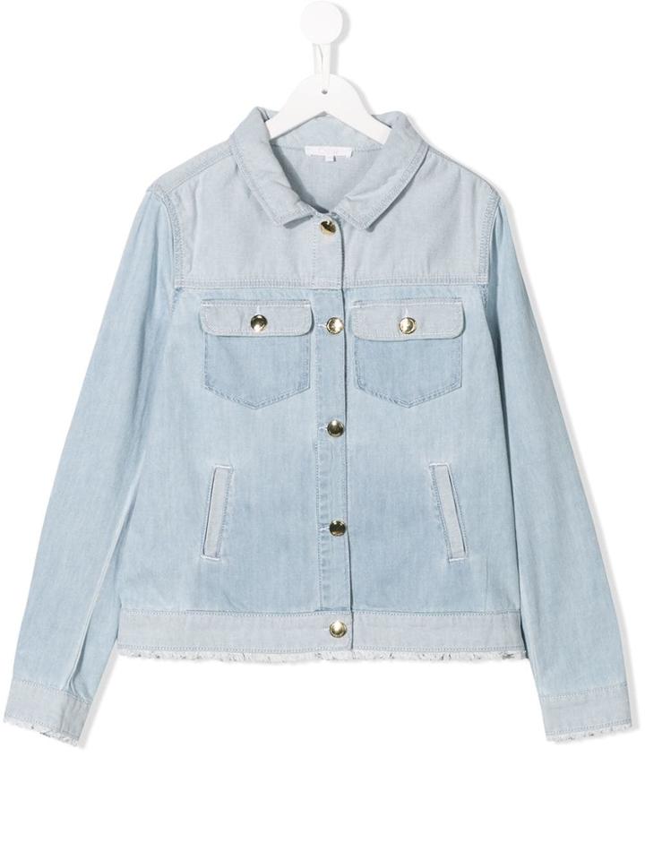 Chloé Teen Contrast Panel Jacket - Blue