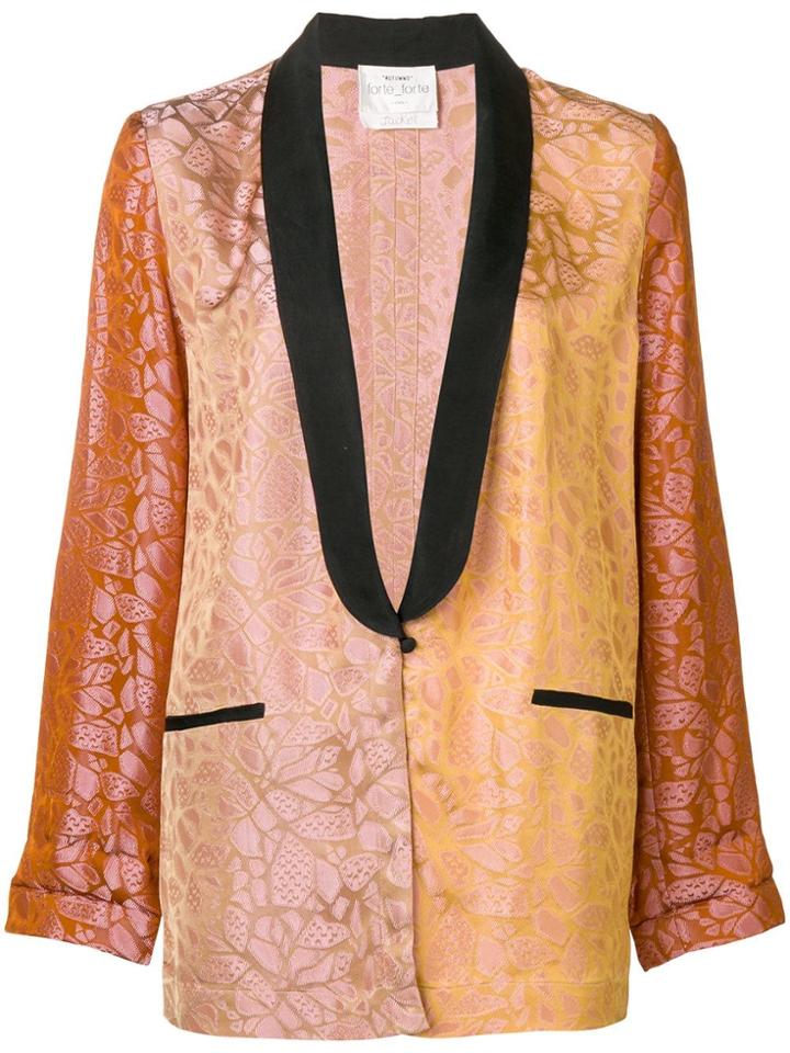 Forte Forte Jacquard Tuxedo Blazer - Pink & Purple