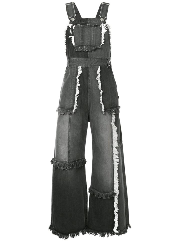 G.v.g.v. Patchwork Denim Dungarees - Grey