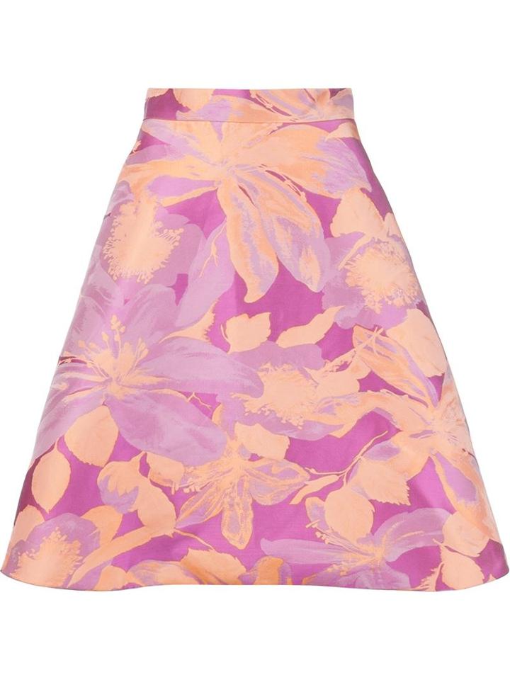 Christian Siriano Floral A-line Skirt