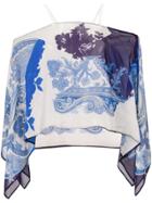 Etro Off-the-shoulder Printed Blouse - Blue