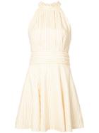 C/meo Striped Flared Mini Dress - Yellow & Orange