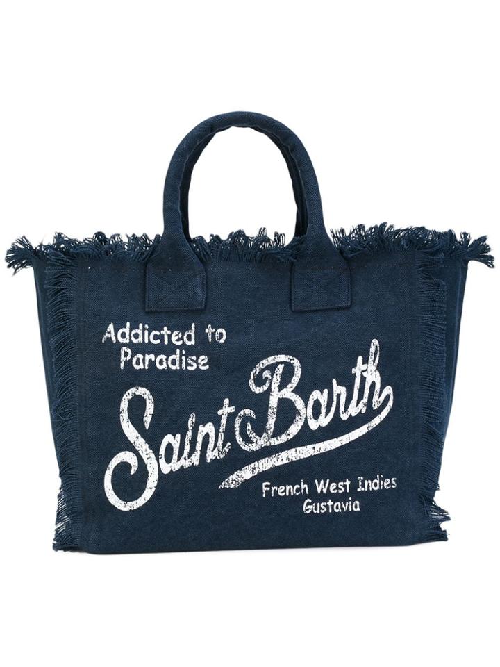 Mc2 Saint Barth Large Frayed Tote - Blue