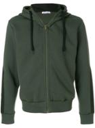 Tomas Maier Panelled Sleeve Zipped Hoodie - Green