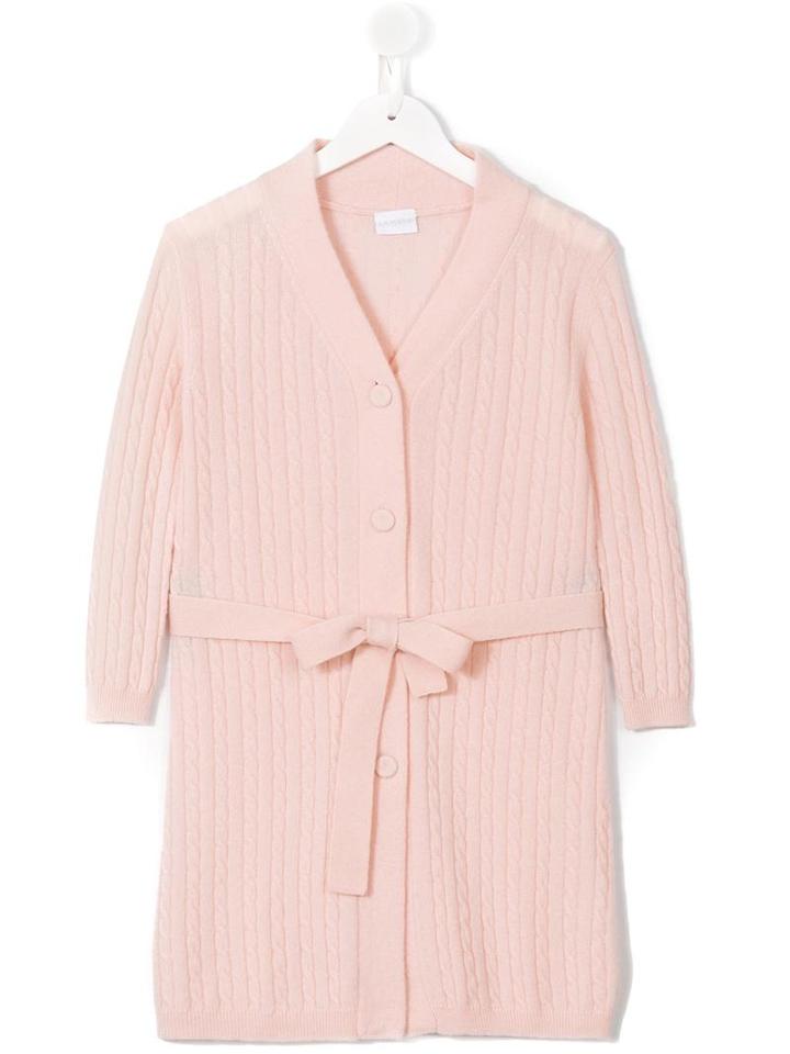 La Perla Kids Cable Knit Coat, Girl's, Size: 10 Yrs, Pink/purple