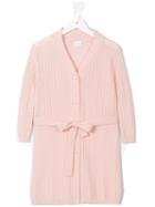 La Perla Kids Cable Knit Coat, Girl's, Size: 10 Yrs, Pink/purple