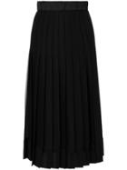 Dolce & Gabbana High Waist Pleated Skirt - Black