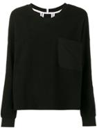 Lot78 Black V Neck Pocket Sweatshirt