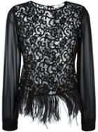Blugirl Feather-embellished Lace Top