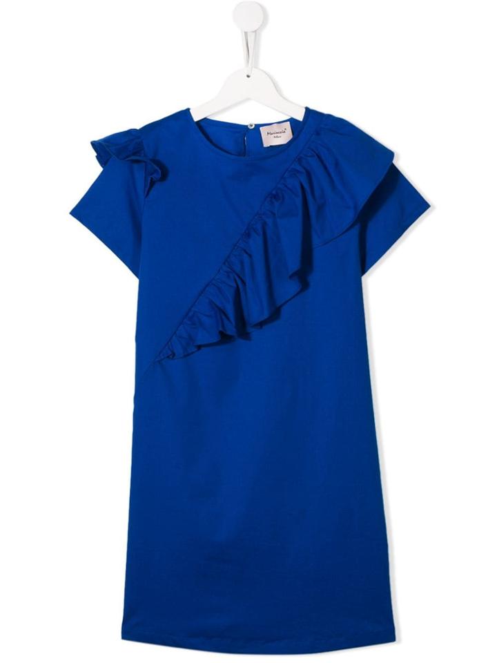 Mariuccia Milano Kids Teen Ruffle T-shirt - Blue