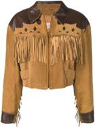 A.n.g.e.l.o. Vintage Cult 1980's Cropped Fringed Jacket - Brown
