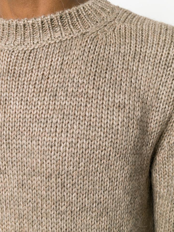 White Mountaineering Classic Fitted Sweater - Nude & Neutrals