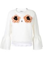 Fendi - Floral Patch Top - Women - Silk/cotton/polyamide - 42, White, Silk/cotton/polyamide