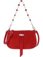 Miu Miu Embellished Chain Shoulder Bag - Red