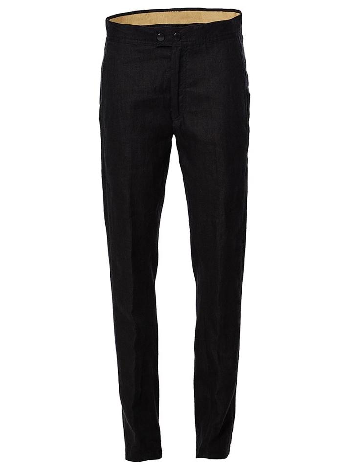 Ann Demeulemeester Slim Fit Trousers, Men's, Size: Medium, Black, Cotton/hemp