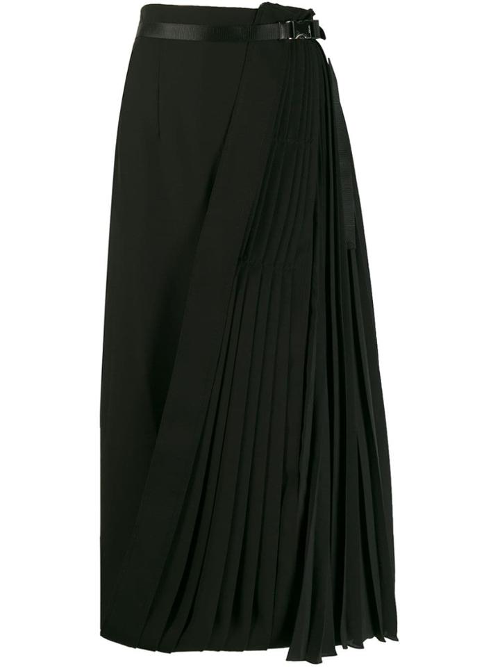 Prada Pleated Wrap Skirt - Black
